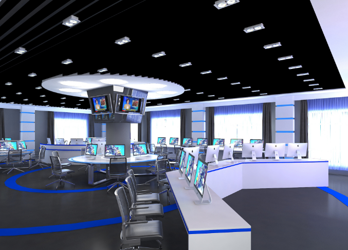 藍色在媒體行業(yè)辦公室裝修設計中的運用
